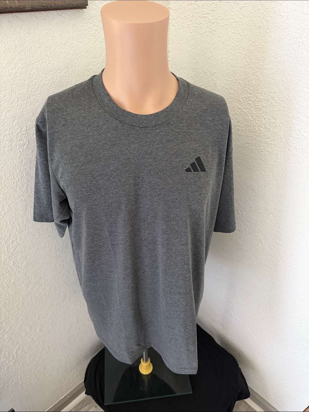adidas Men's Gray Heather Logo Crew Neck Tee